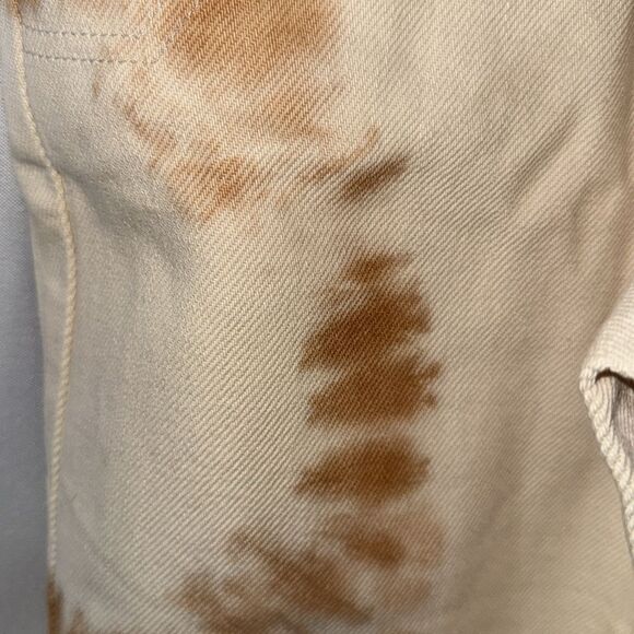 Free People Osaka Tie Dye Straight Leg Jeans Ivory Tan Combo Size 28 NWT - Picture 8 of 8